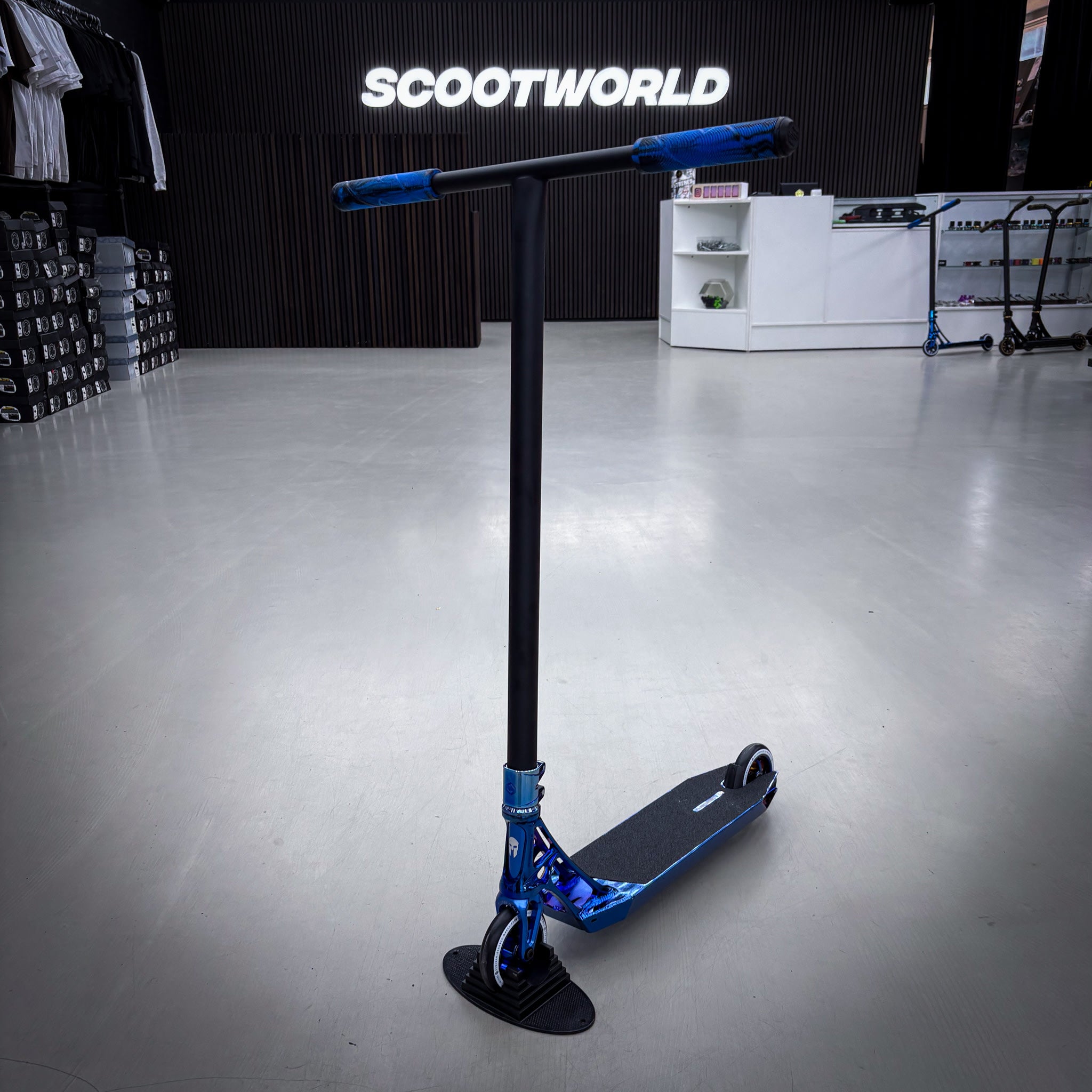Striker Ethic 500mm Chrome Blue Custom Build - Blue/Black-ScootWorld.dk