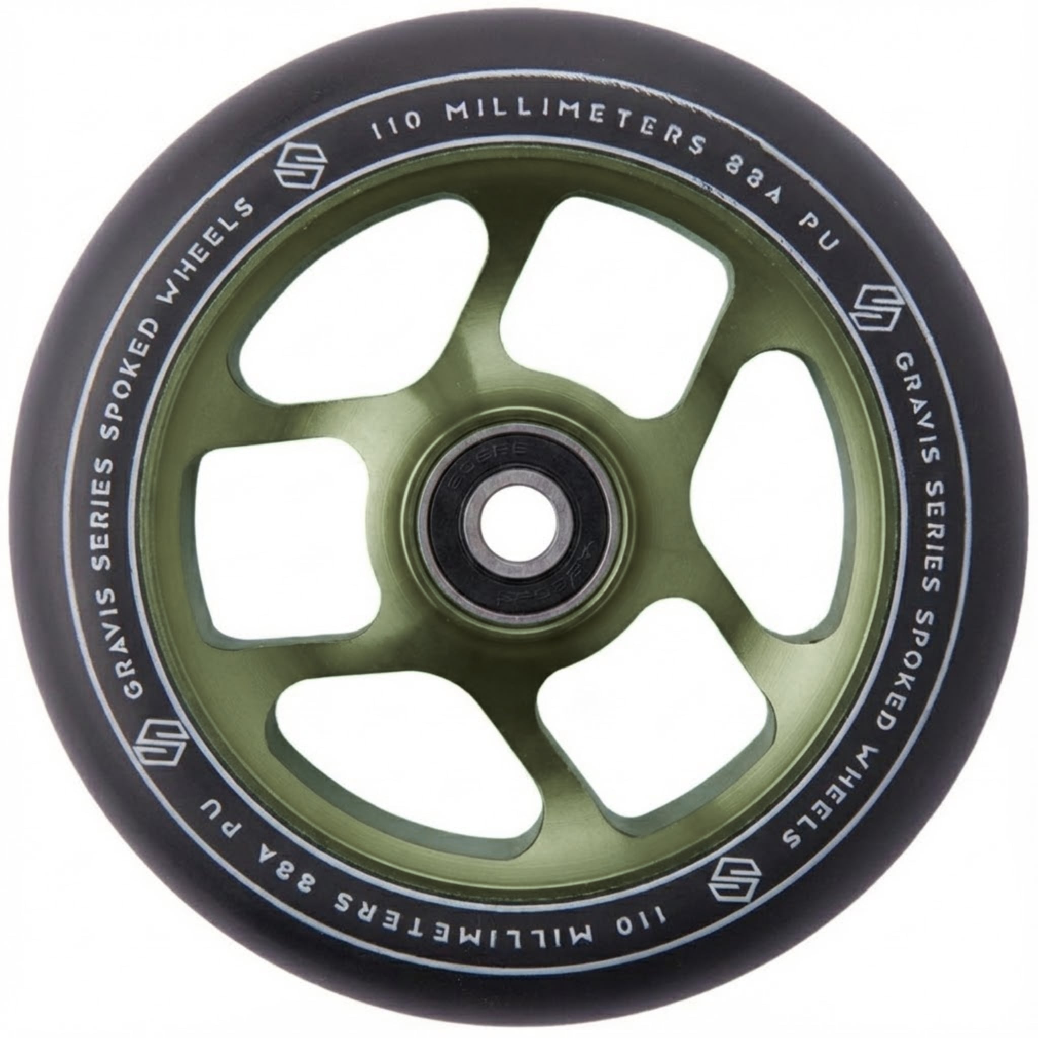 Striker Gravis Spoked 110mm Stunt Scooter Wheels - Army Green