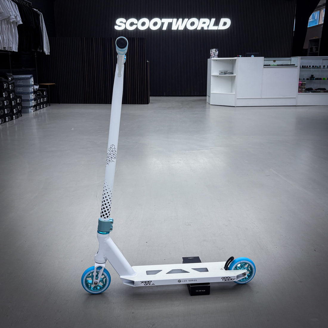 Striker Lux V2 White/Teal Custom Scooter - White/Teal