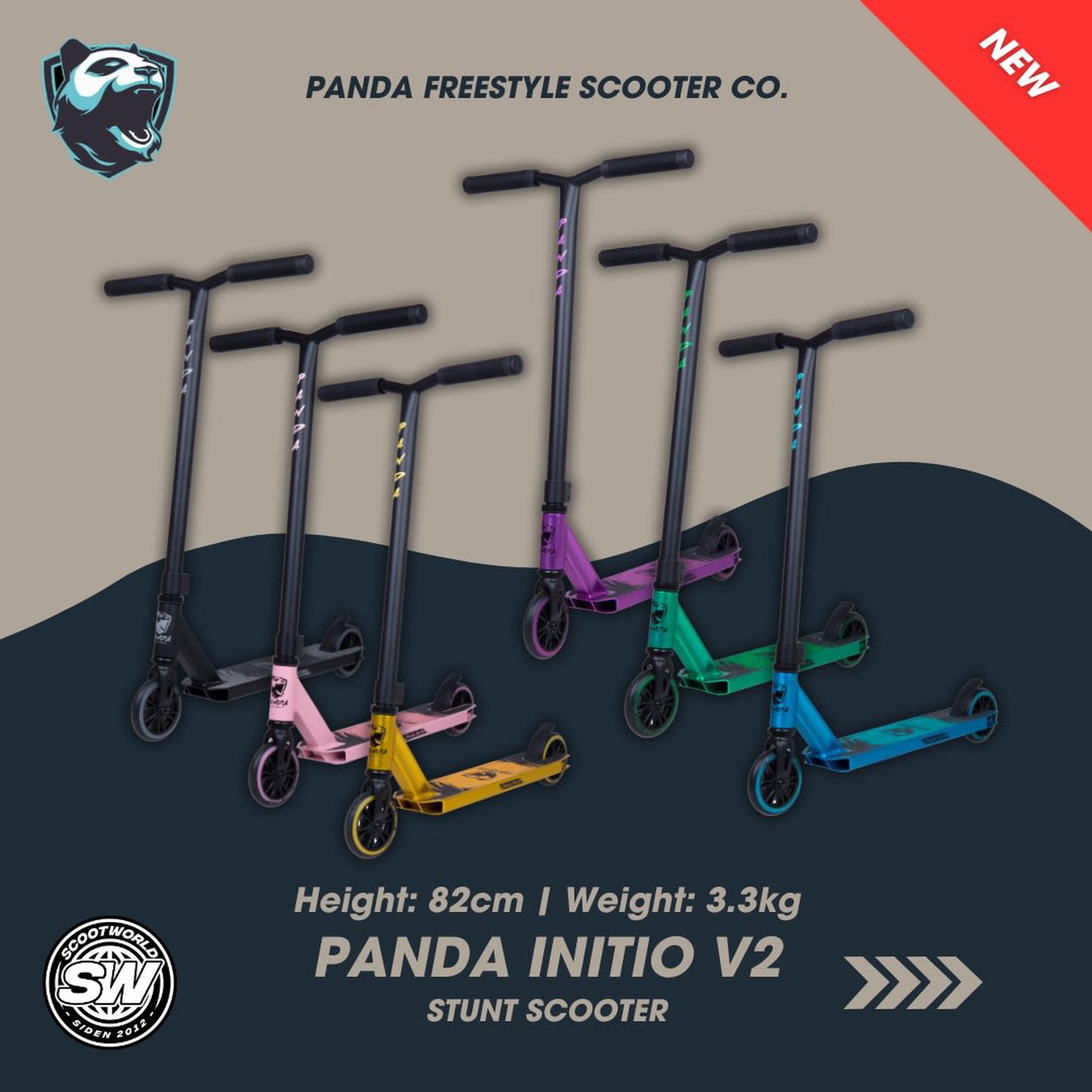 Panda Initio V2 Stunt Scooter - Pink | ScootWorld