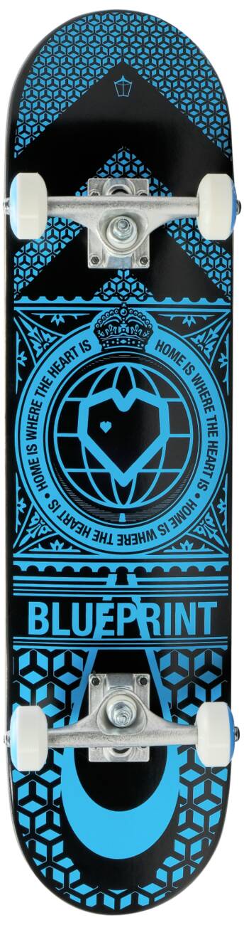 Blueprint Home Heart Komplet Skateboard - Black/Blue-ScootWorld.dk