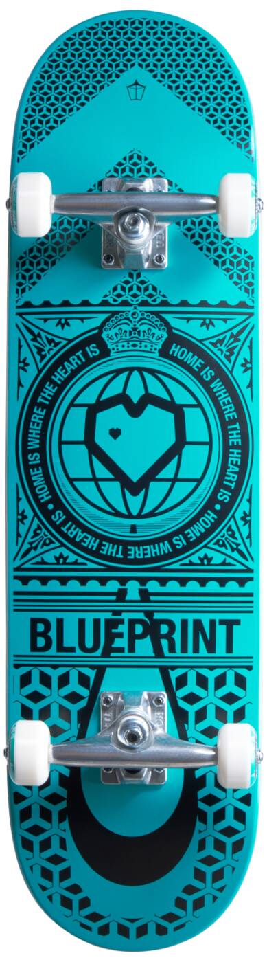 Blueprint Home Heart Komplet Skateboard - Black/Teal-ScootWorld.dk