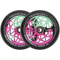 Oath Bermuda 110MM Hjul Til Løbehjul 2-Pak - Green/Pink-ScootWorld.dk