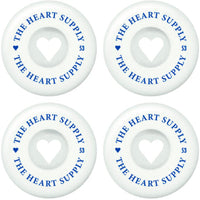 Heart Supply Clean Heart 99A Skateboard Hjul 4-Pak - White/Blue-ScootWorld.dk