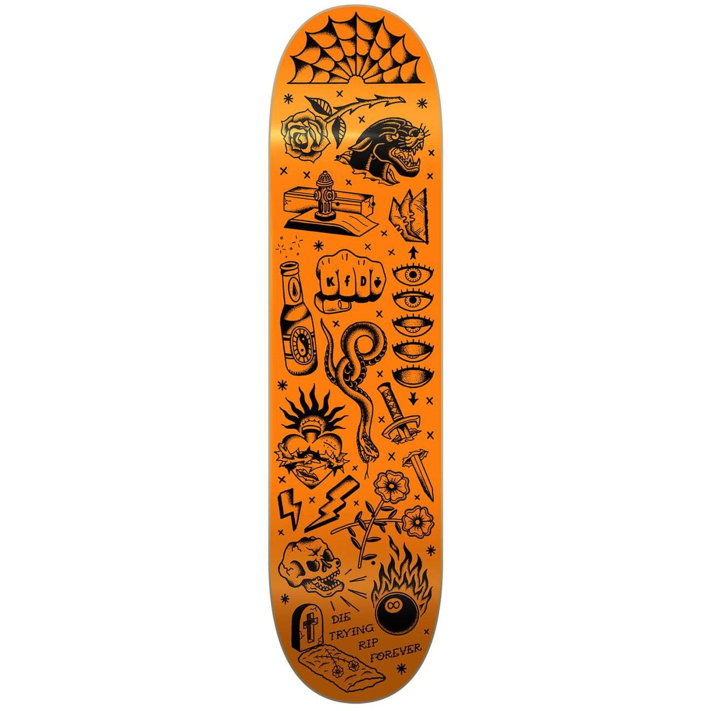 KFD Premium Wallpaper Skateboard Deck - Flash Orange-ScootWorld.dk