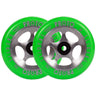 Proto Sliders Starbright Wheels for Scooters 2-Pack - Green On Raw